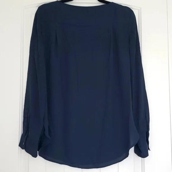 LOFT Blue Spruce Floral Embriodered Blouse (Size M) - Picture 6 of 7